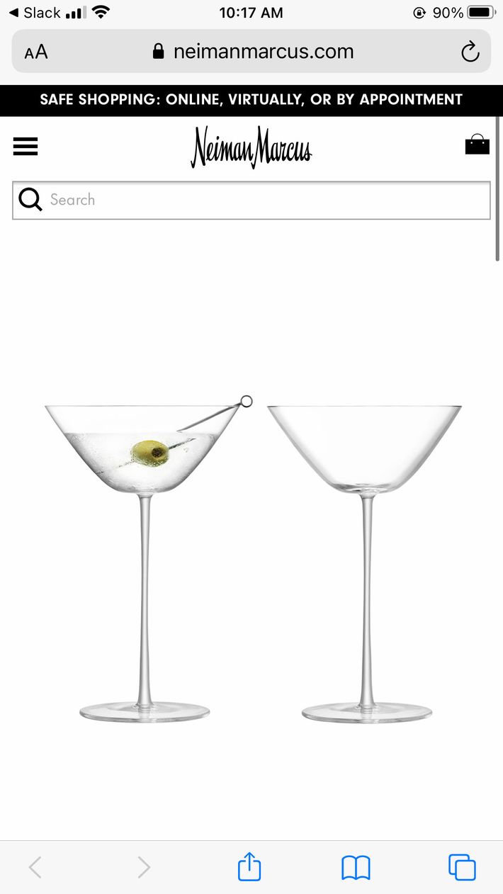 Neiman Marcus Cut Martini Glasses, Set of 4