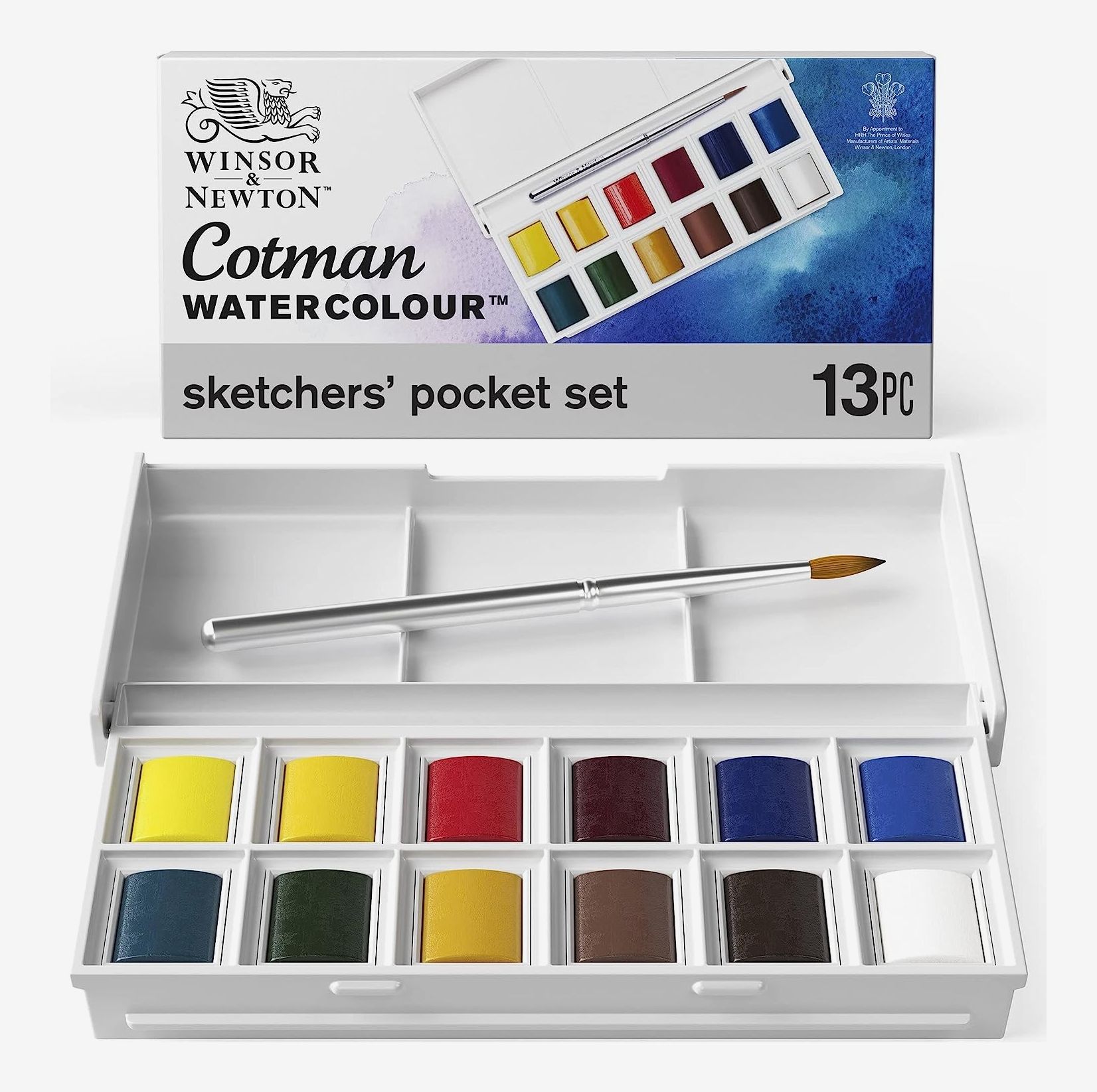 LARGE 16-Well Ceramic Paint Palette Gift Set for Artists, Watercolor  Palette, Christmas Gifts for Her, For Him, Brush Rest, Paint Water Cup
