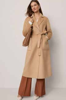 Ann Taylor Petite Belted Notch Collar Coat