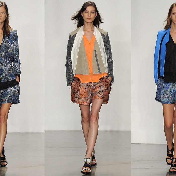 Looks from Helmut Lang's spring 2013 collection.