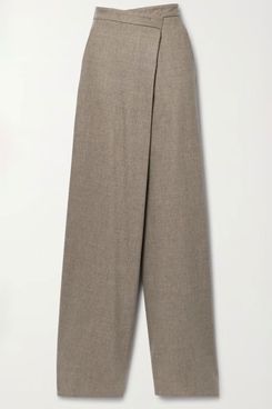 Max Mara Dallas Asymmetric Wool Wide-Leg Pants