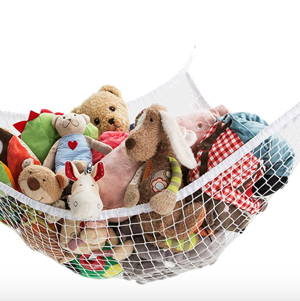 Toy hammock, stuffed animal storage jute, toy organization