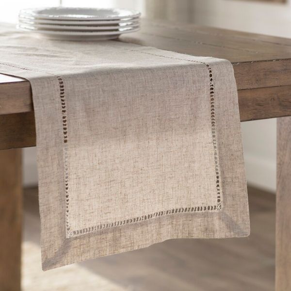 August Grove Silverlock Hemstitched Table Runner