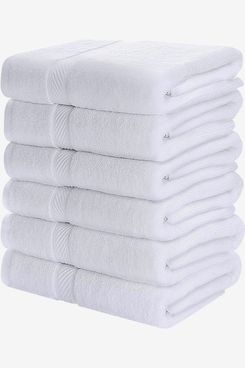  Utopia Towels - 6 Cotton Towels - 56 x 112 cm, White