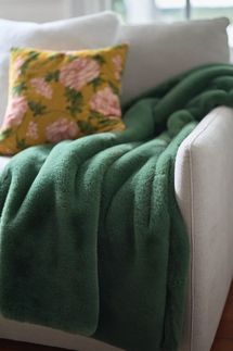 Anthropologie Sophie Faux-Fur Throw Blanket