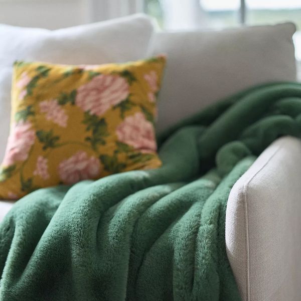 Anthropologie Sophie Faux-Fur Throw Blanket