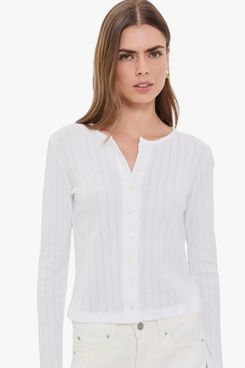 Leset Pointelle Classic Cardigan