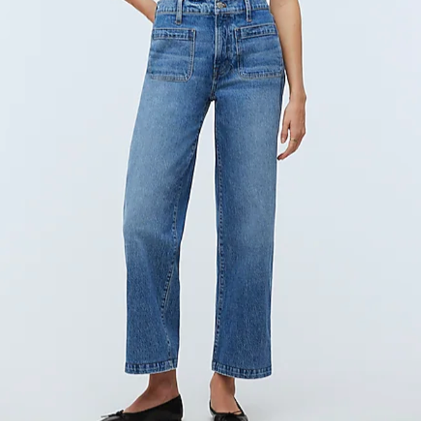 Madewell The Emmett Wide-Leg Full Length Jean: Patch Pocket Edition