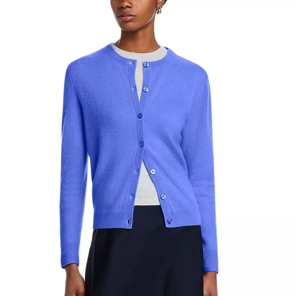 C by Bloomingdale's 100% Cashmere Crewneck Cardigan Sweater