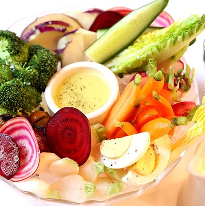 Crudités with Green Goddess, for dipping.