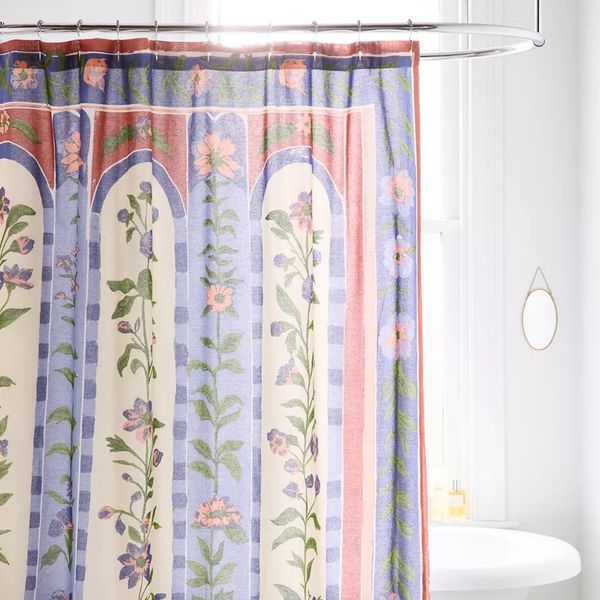 Urban Outfitters Aria Folk Floral Patterned Shower Curtain