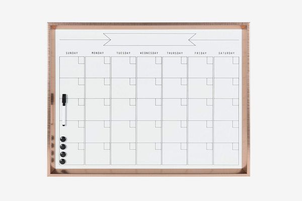 Kate and Laurel Calder Framed Magnetic Dry Erase Monthly Calendar