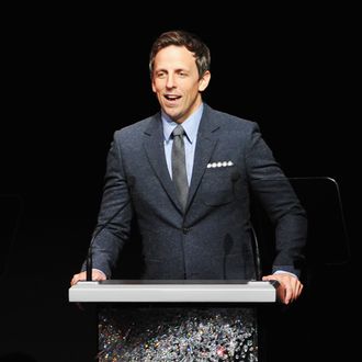 Host Seth Meyers speaks on stage at the 2012 CFDA Fashion Awards at Alice Tully Hall on June 4, 2012 in New York City.