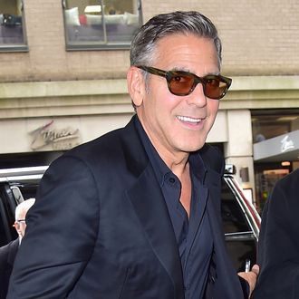 NEW YORK, NY - OCTOBER 09: George Clooney is seen in Midtown on October 9, 2014 in New York City. (Photo by Alo Ceballos/GC Images)