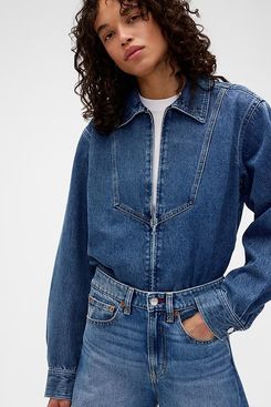 Gap × Victoria Beckham Denim Zip Shirt