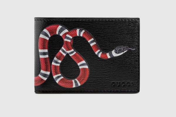 Gucci Snake Print Leather Wallet