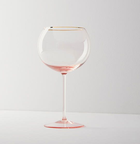 Gilded Rim Red Wine Glass