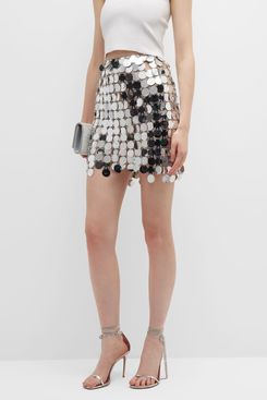 Rabanne Mirrored Sequin Chainmail Mini Skirt