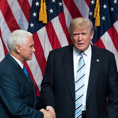 Republican Presidential Candidate Donald Trump Appears With His Vice Presidential Candidate Pick Indiana Gov. Mike Pence