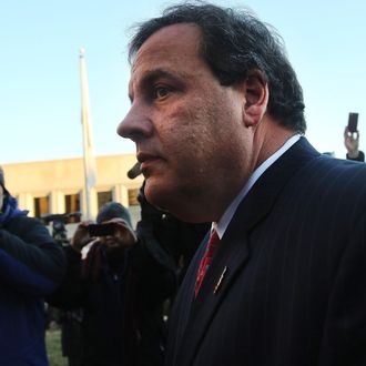 FORT LEE, NJ - JANUARY 09: New Jersey Gov. Chris Christie enters the Borough Hall in Fort Lee to apologize to Mayor Mark Sokolich on January 9, 2014 in Fort Lee, New Jersey. According to reports Christie's Deputy Chief of Staff Bridget Anne Kelly is accused of giving a signal to the Port Authority of New York and New Jersey to close lanes on the George Washington Bridge, allegedly as punishment for the Fort Lee, New Jersey mayor not endorsing the Governor during the election. (Photo by Spencer Platt/Getty Images)