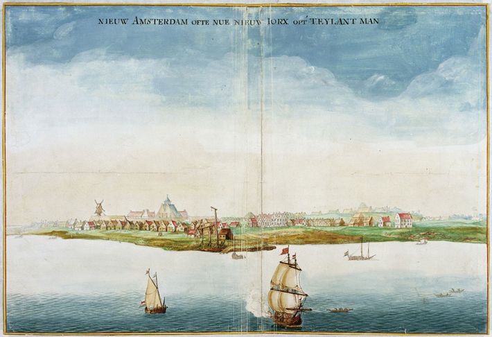 … and the cleaned-up View of New Amsterdam, by Johannes Vingboons, 1664.