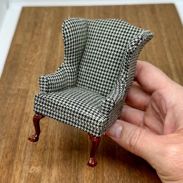 Tiny Doll House NYC Miniature Hand Finished Wing Chair