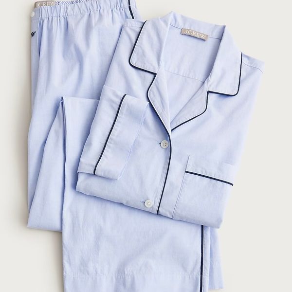 J.Crew Classic Pajama Pant Set in End-on-End cotton