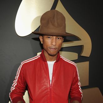 LOS ANGELES, CA - JANUARY 26: Pharrell Williams attends the 56th GRAMMY Awards at Staples Center on January 26, 2014 in Los Angeles, California. (Photo by Kevin Mazur/WireImage)