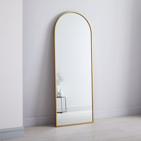 26 Best Decorative Mirrors 2020 The, Arch Leaning Floor Mirror Golden Oak