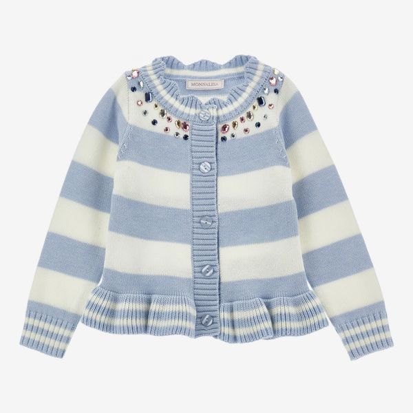 Monnalisa Rhinestone Striped Cardigan