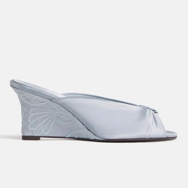 Reformation Enya Satin Wedge Sandal