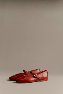 Sézane Valentin Low Ballerinas - Smooth Red