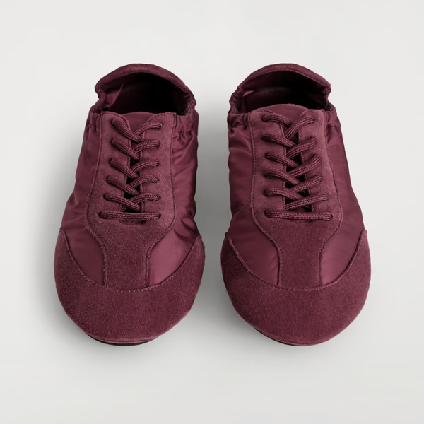 Cos Suede-Nylon Ballet Sneakers