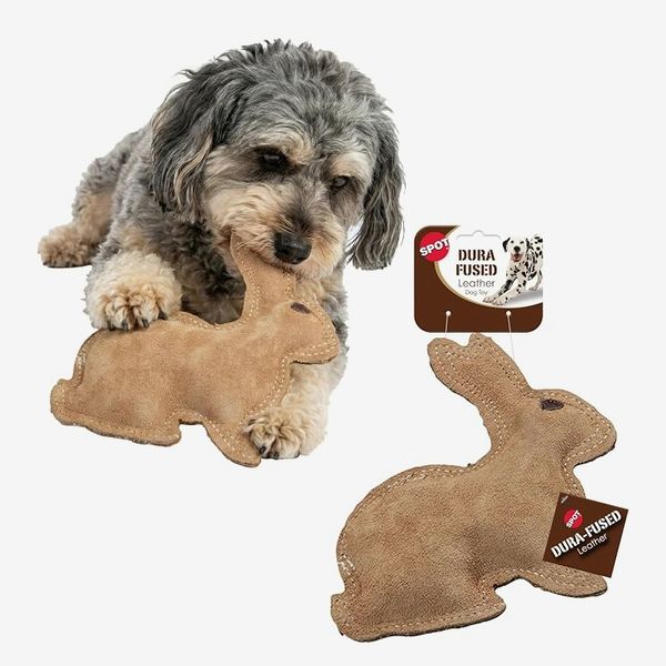 Dura-Fused Leather Rabbit Dog Toy