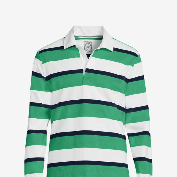 Lands' End Men's Long Sleeve Stripe Rugby Shirt