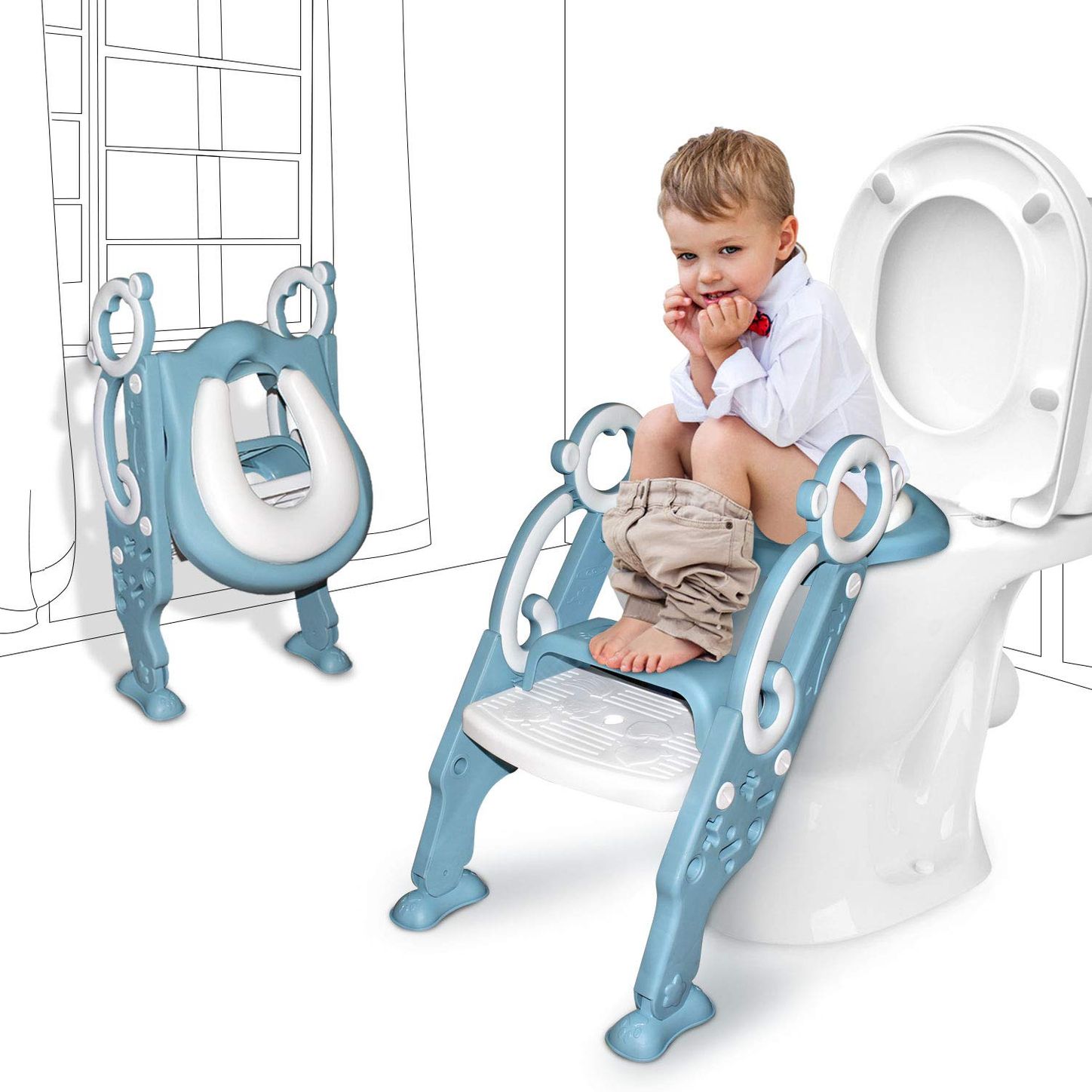 2 Tidy Steps Step Stool for Kids 2 Pack Toddler Toilet Potty Training Child 