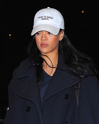 Rihanna breaking hearts in her dad hat.