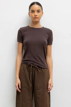 Leset Pointelle Slim-Fit Tee