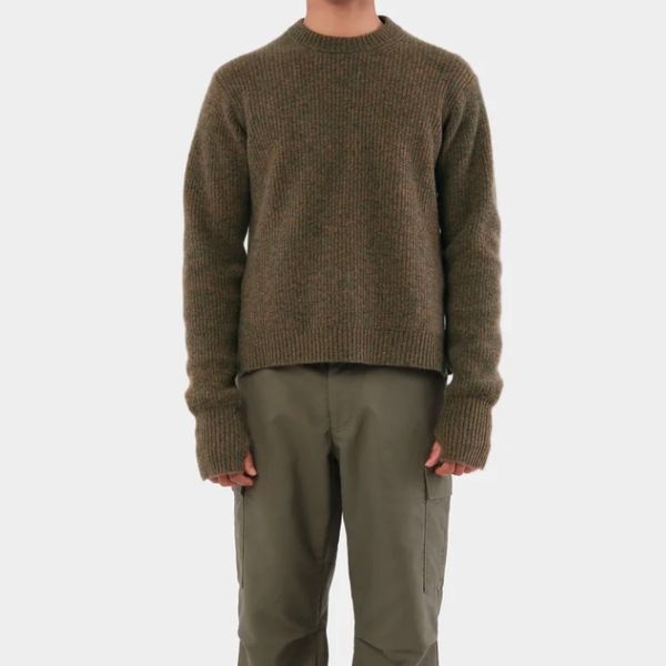 Gardenheir Merino Wool Ridge Knit Sweater with Thumb Holes