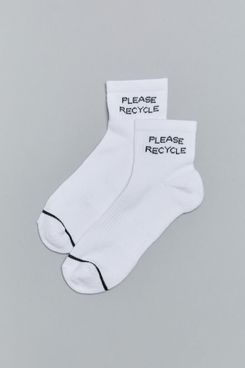 Girlfriend Collective Please Recycle Quarter Crew Sock