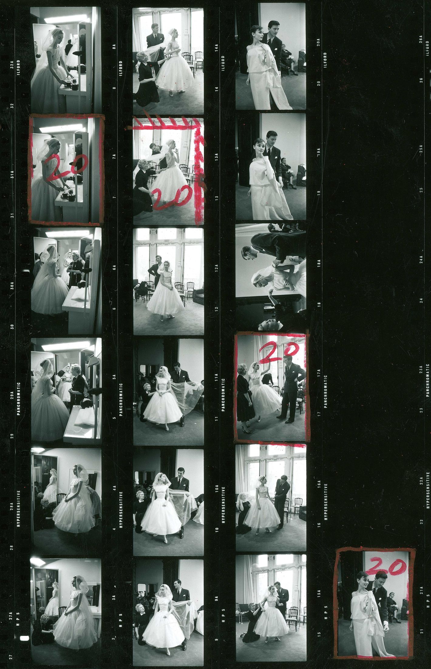 Vintage Contact Sheets: Audrey Hepburn