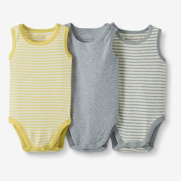 Moon and Back by Hanna Andersson Baby Boys’ and Girls’ 3-Pack Organic Cotton Sleeveless Bodysuit