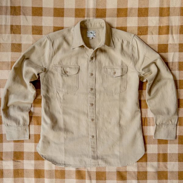 Camisa de oficial de sarga de algodón/lino Wythe