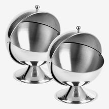 Stainless-Steel Sugar Bowl With Roll Top - 2-Pack