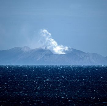 White Island volcano eruption in New Zealand. 