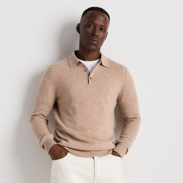 Quince Mongolian Cashmere Polo Sweater
