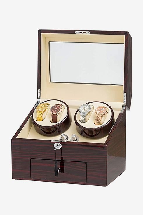 Automatic Watch Winders for Men's and Women's Watches with 4 Winding Positions and 6 Storage Case