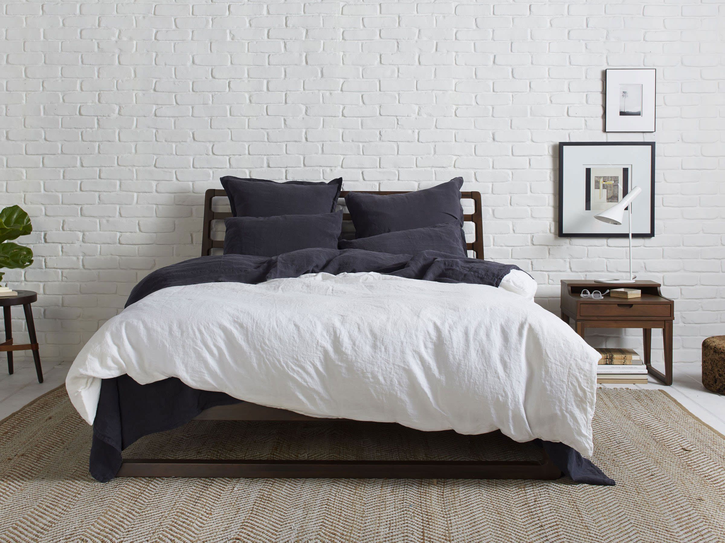 Reversible Duvet Covers Plain Dye Cotton Blend Percale Quilt Cover Bedding Sets 