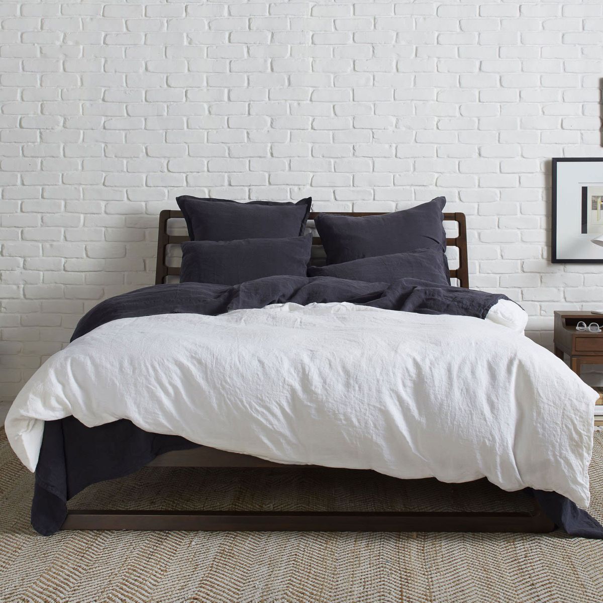 Reversible Solid Color Quilt Duvet Cover Single Double King Bedding Sets Decor 