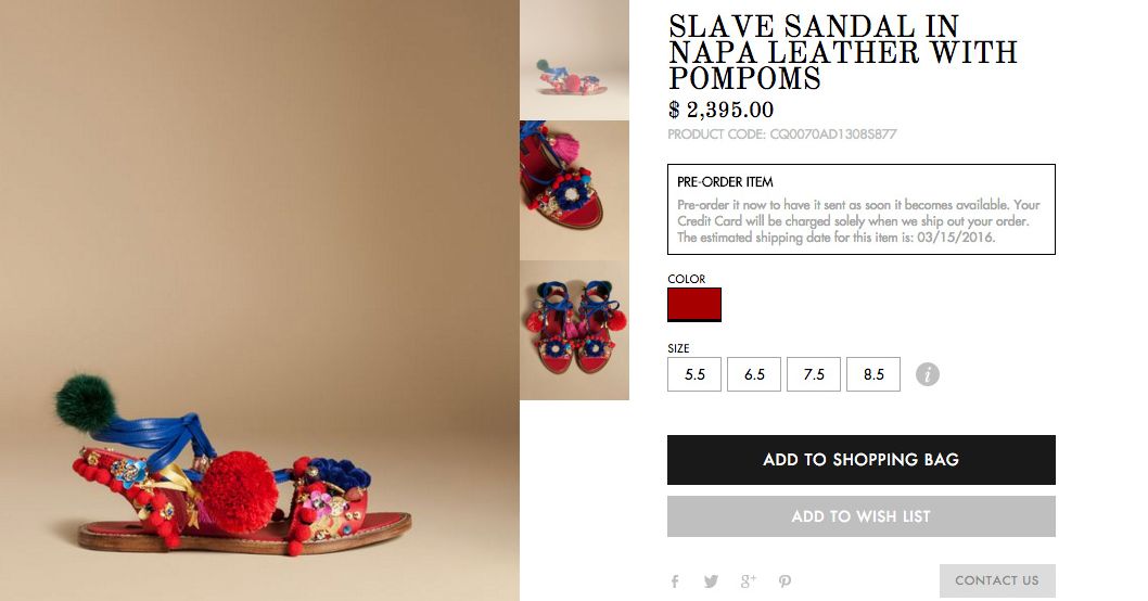 So, Nobody at Dolce & Gabbana Thought Naming a Shoe 'the Slave Sandal' Was  a Bad Idea, Huh?